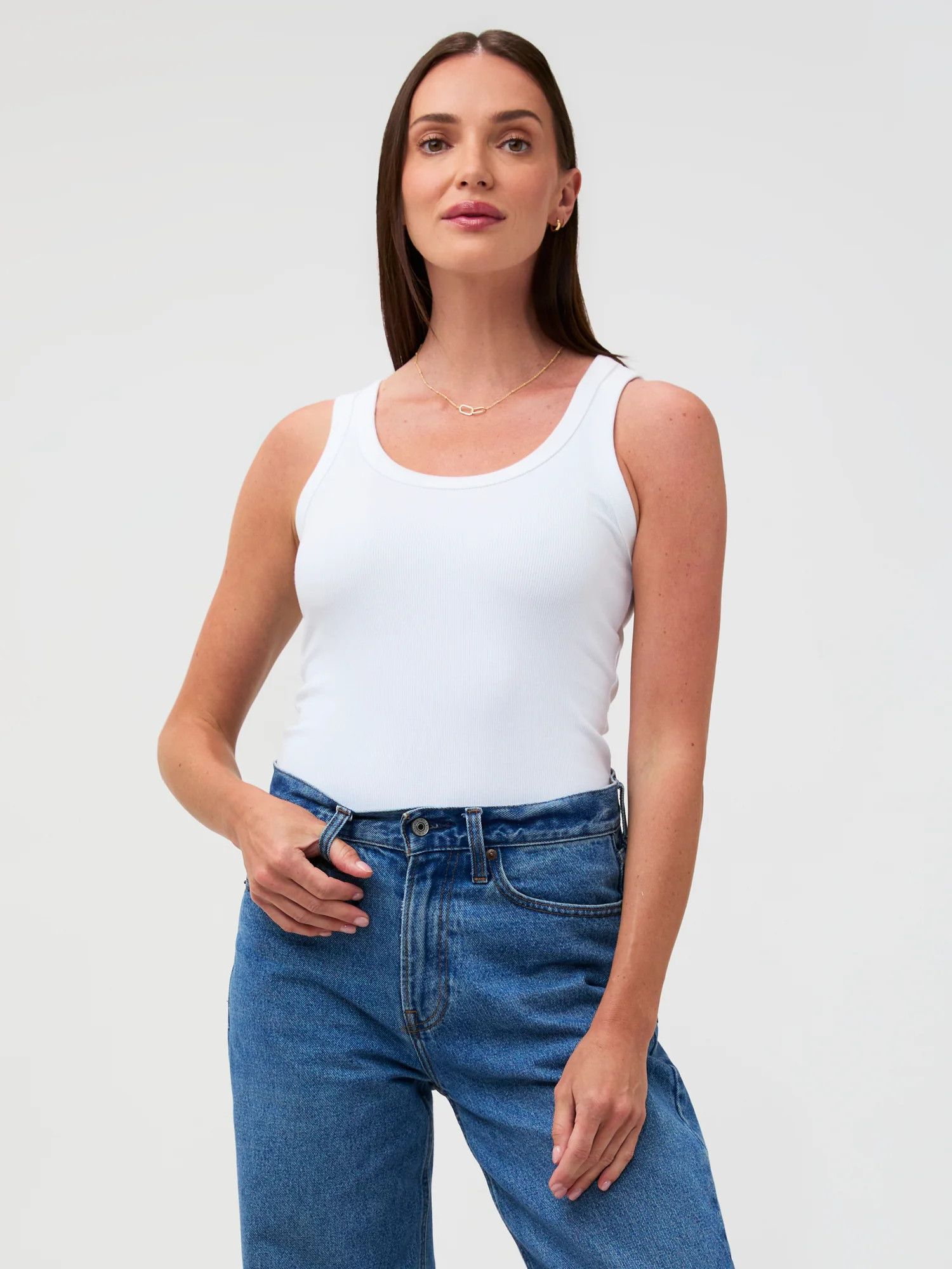 White Ribbed Tank | Fresh Clean Tees