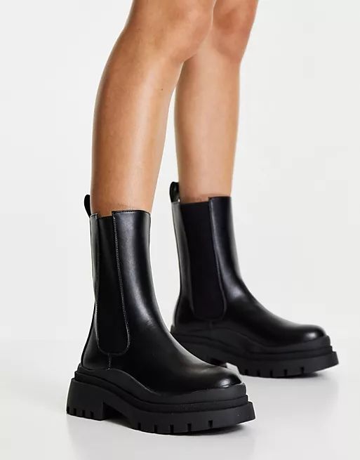 Truffle Collection chunky chelsea boots in black | ASOS (Global)