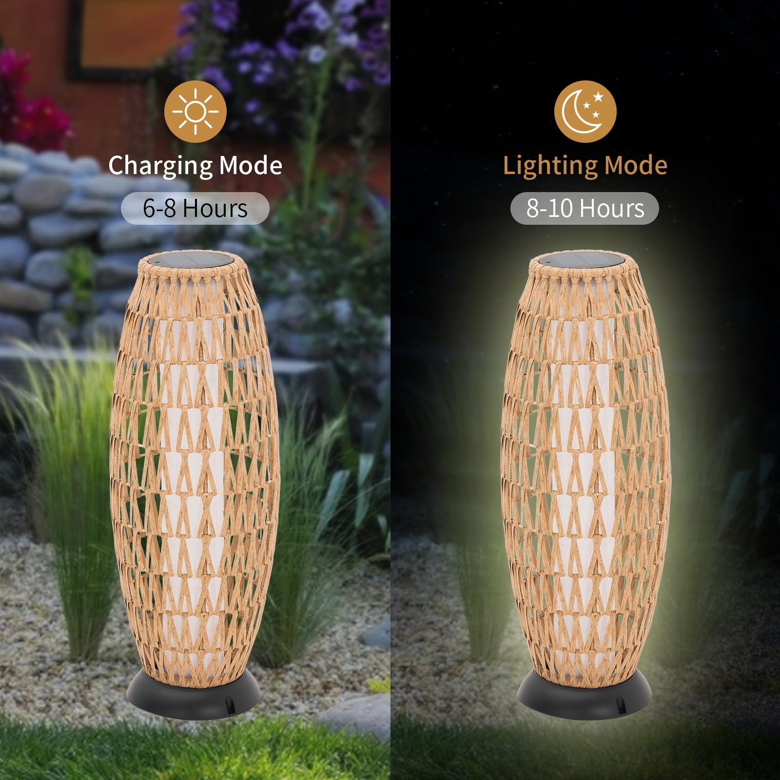 Linterna grande para patio con energía solar para jardín, lámpara de pie decorativa al aire li... | Amazon (US)