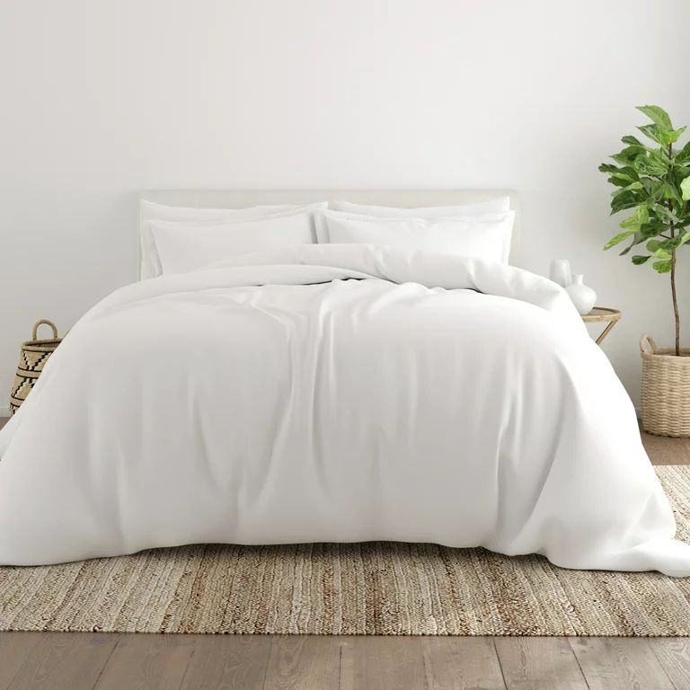 Noble Linens 3-Piece White Duvet Cover Set, King/ Cal King | Walmart (US)
