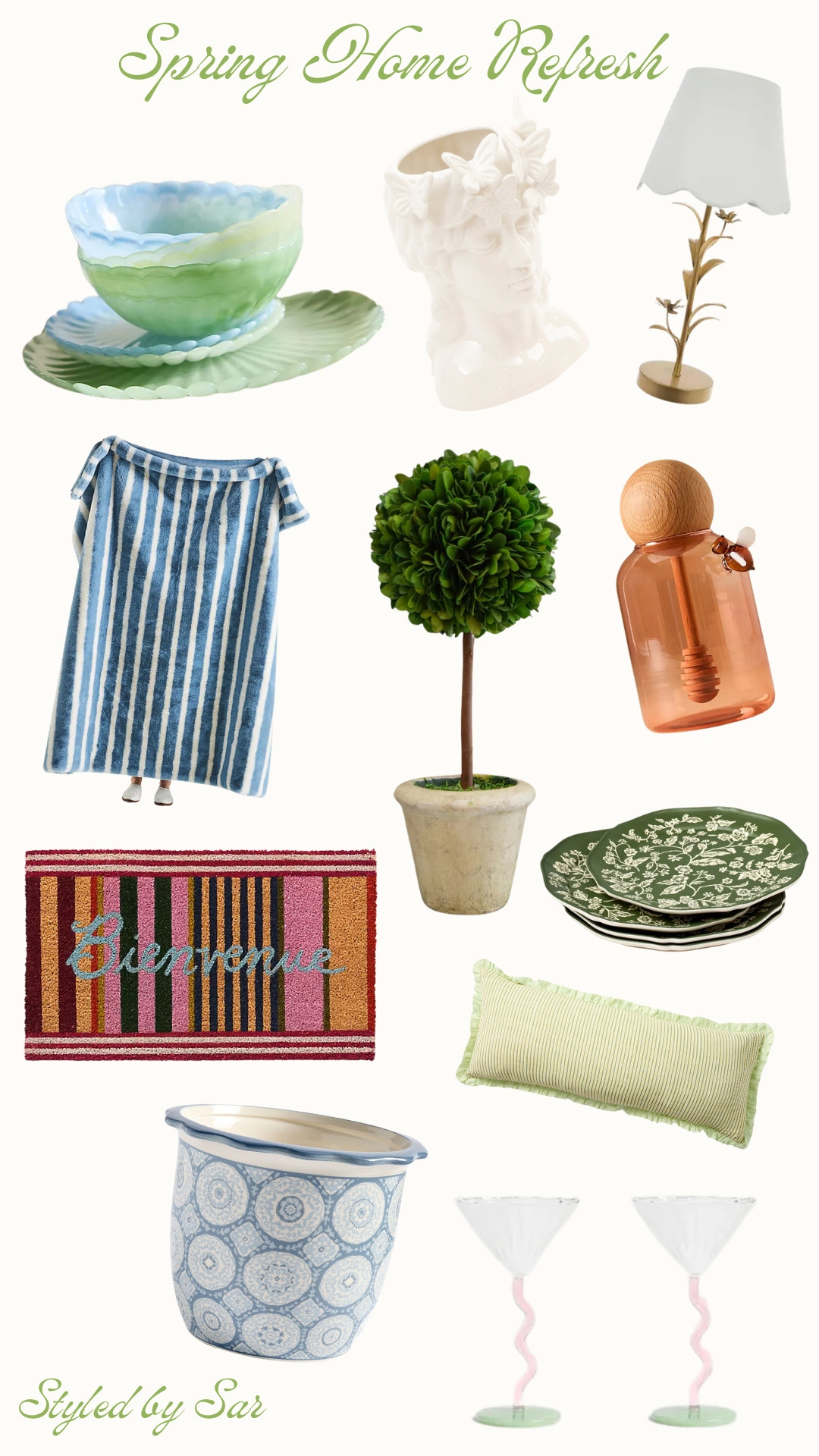 Spring home refresh to fill that void from taking down the Holiday Decor... 
*cocktail glasses are &klevering
*lamp is hobby lobby 
#springdecorations #homedecor #DIY #interiourdesign #anthropologiehome #spring #floral  

 

#LTKHome #LTKSeasonal #LTKStyleTip