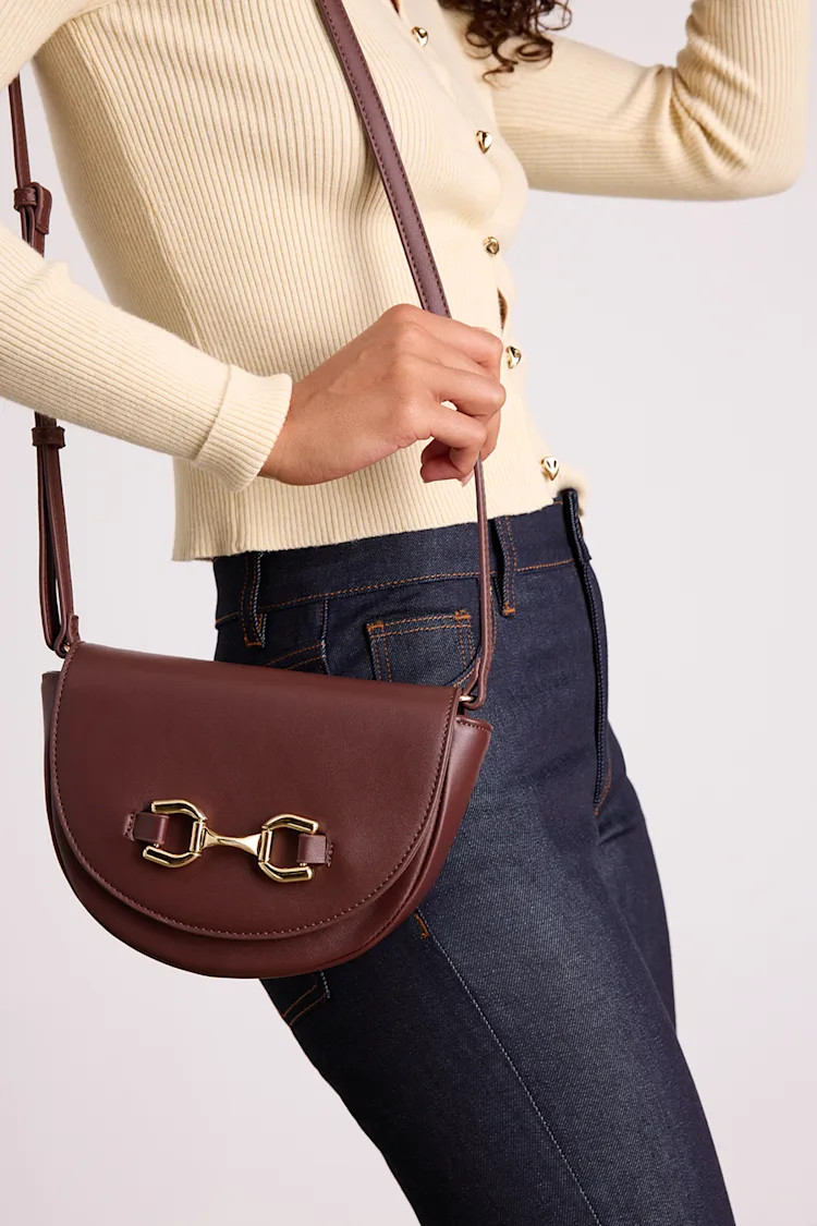 Cassia Brown Horsebit Crossbody Bag | Lulus