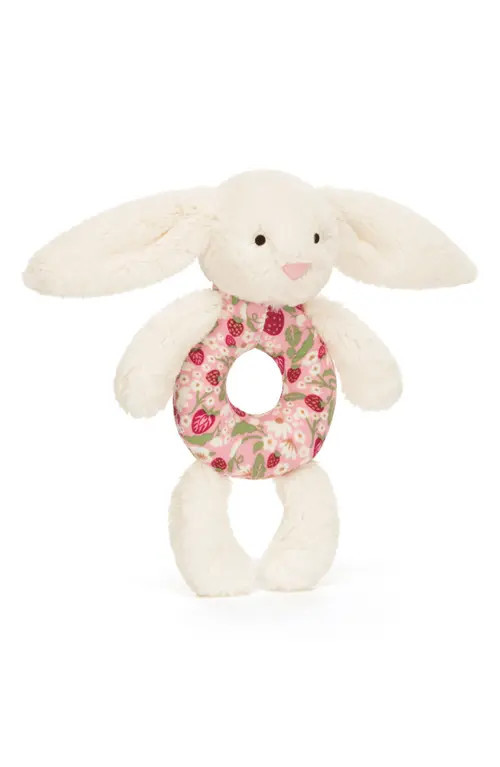 Jellycat Blossom Cream Bunny 'Berry' 7-Inch Ring Rattle in Multi at Nordstrom | Nordstrom