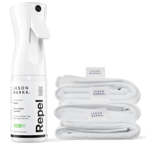 Jason Markk Repel Spray & Microfiber Towel Bundle, Non-Aerosol Water & Stain Repellent Spray w/ 3-Pack of Towels, Quick-Drying & Absorbent, Safe for Leather, Suede, Nubuck, Cotton, Knits | Amazon (US)