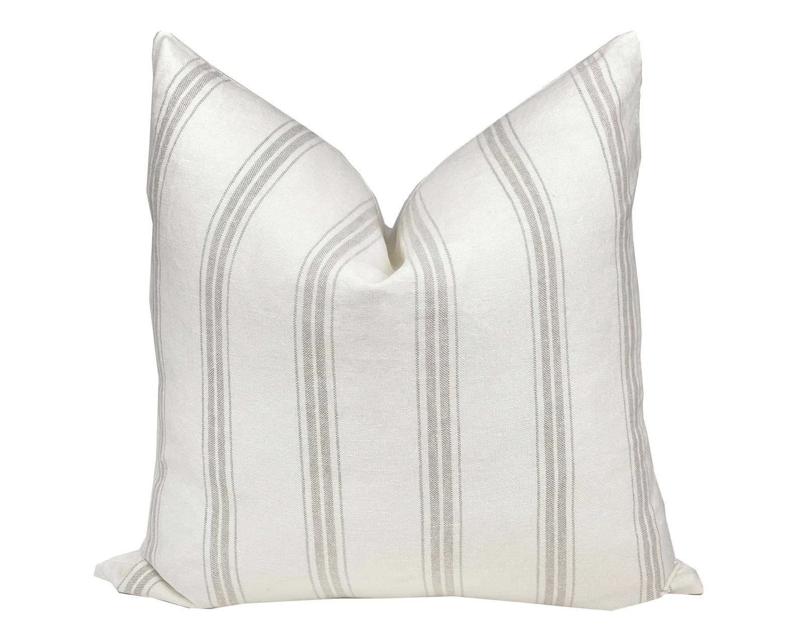 ADAIR  Tan Stripe Linen Pillow Cover Neutral Pillow Stripe - Etsy | Etsy (US)