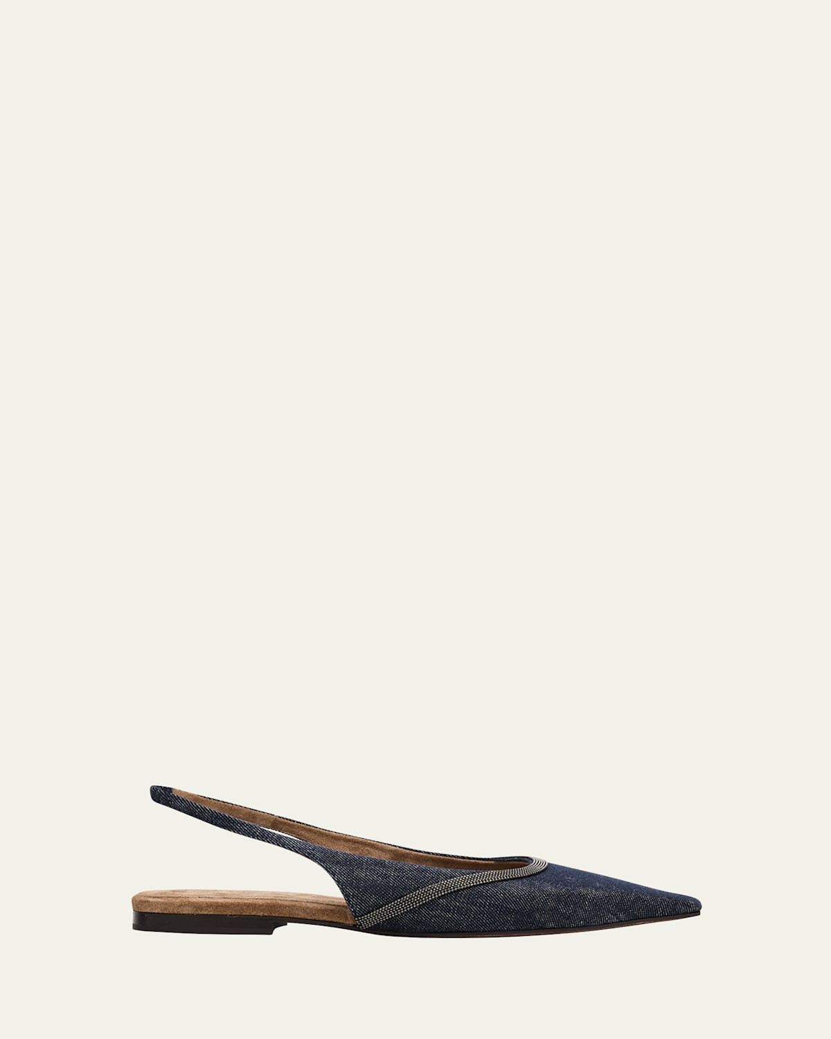 Denim Monili Slingback Ballerina Flats | Bergdorf Goodman