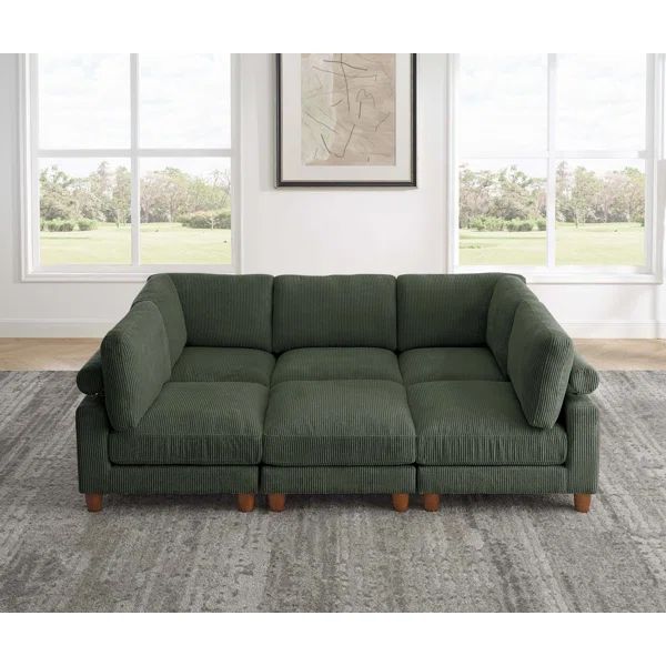 Avaah 6 - Piece Corduroy Sectional | Wayfair North America