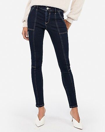 mid rise denim perfect ripped ankle leggings | Express