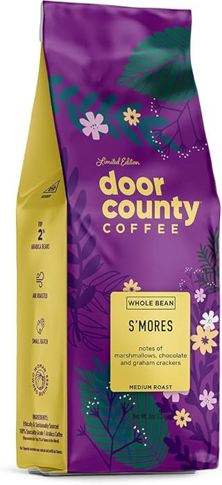 Door County Coffee S’mores Flavored Coffee Whole Bean - 8oz Bag - Spring-Summer Seasonal - Medi... | Amazon (US)