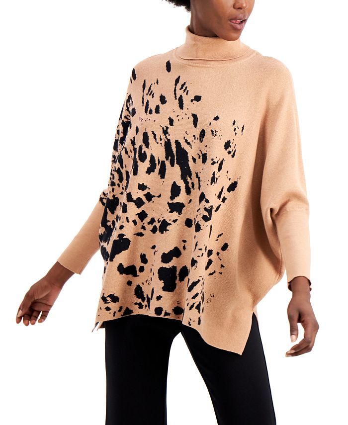 Alfani Printed Turtleneck Sweater, Created for Macy's & Reviews - Sweaters - Women - Macy's | Macys (US)