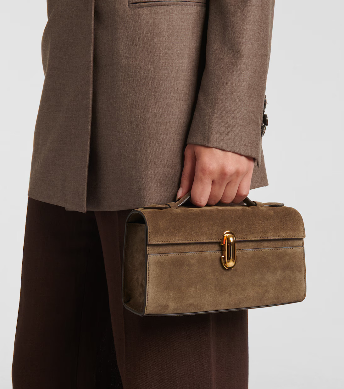 Symmetry Pochette suede tote bag | Mytheresa (INTL)