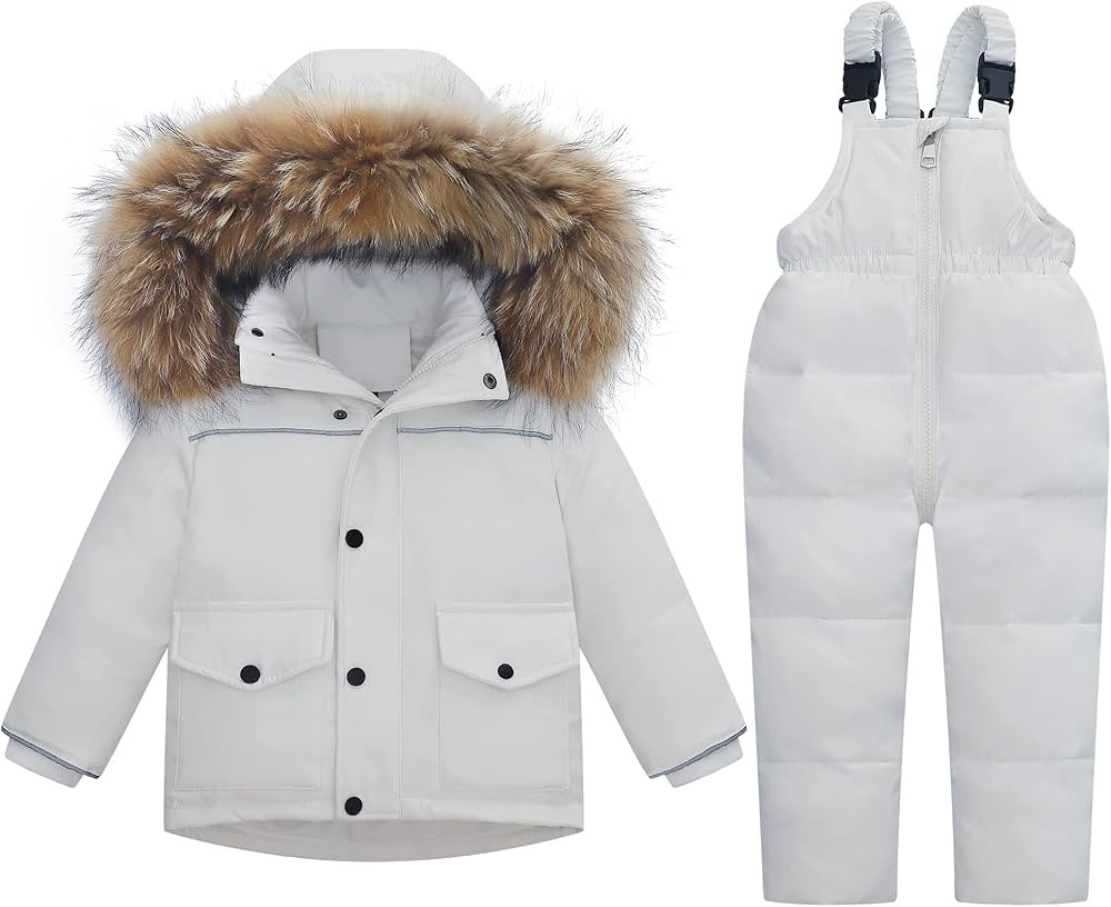 Kids 2-Piece Snowsuit Toddler Baby Boys Girls Winter Wear Ski Jacket & Snow Bib Pants Ski Suit, 1... | Amazon (US)