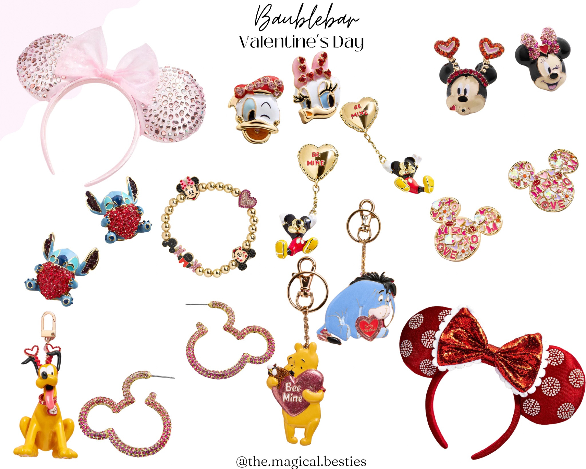 Baublebar x Disney valentines day collection - Minnie ears, Pooh and friends keychains, Pluto keychain, stitch earrings, Mickey and Minnie, Donald and Daisy Duck, Charm bracelet 

ootd, Outfit inspo, Mickey and friends finds, Disney parks Outfit, Disney bound,  under $50 outfit, affordable outfit, casual outfit, Disney valentines , Etsy finds, Disney outfit, Mickey ears, minimal Disney style, #ltkdisney, Disney ears, Disney aesthetic, theme park outfit, Disney parks outfit ideas, comfy Disney outfit, small business finds, Disney accessories, Disney jewelry 

#LTKSeasonal #LTKStyleTip #LTKFindsUnder50