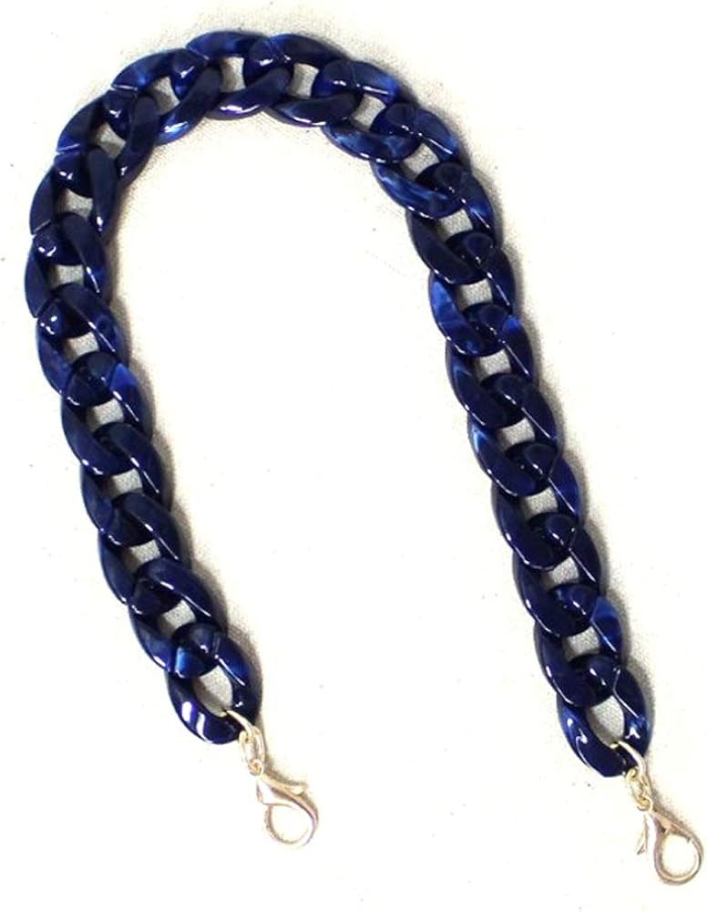 AUMEY 18 inch Oval Acrylic Chain and Clear Hand Bag Chain Set with Buckles | Amazon (US)