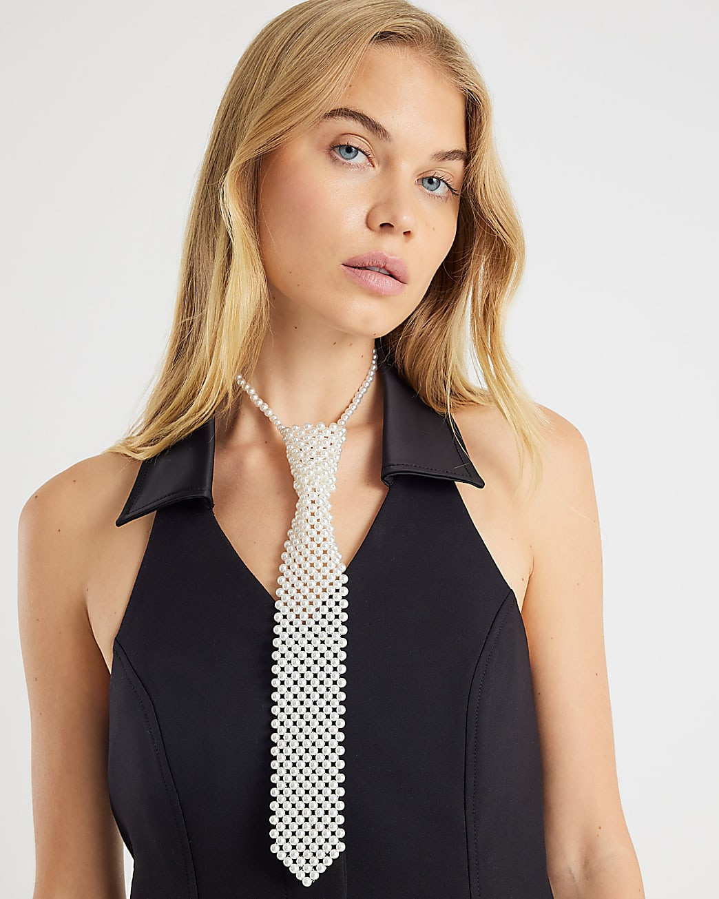 White faux pearl tie necklace | River Island UK & IE