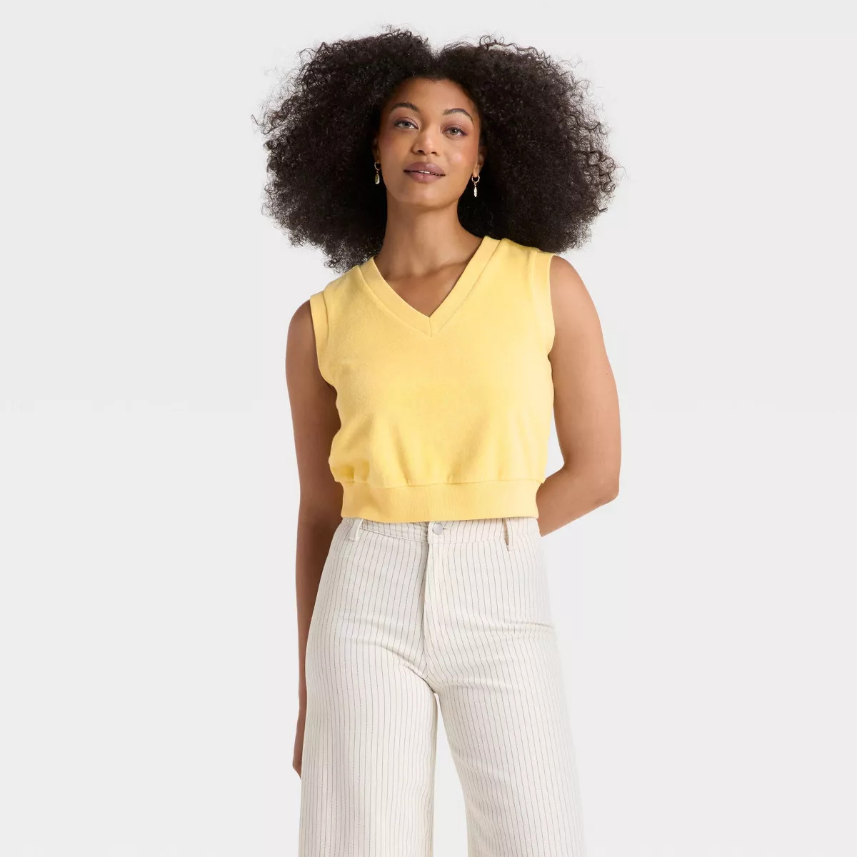 Women's Leisure Studio Loop Terry Tank Top - Universal Thread™ Yellow M | Target