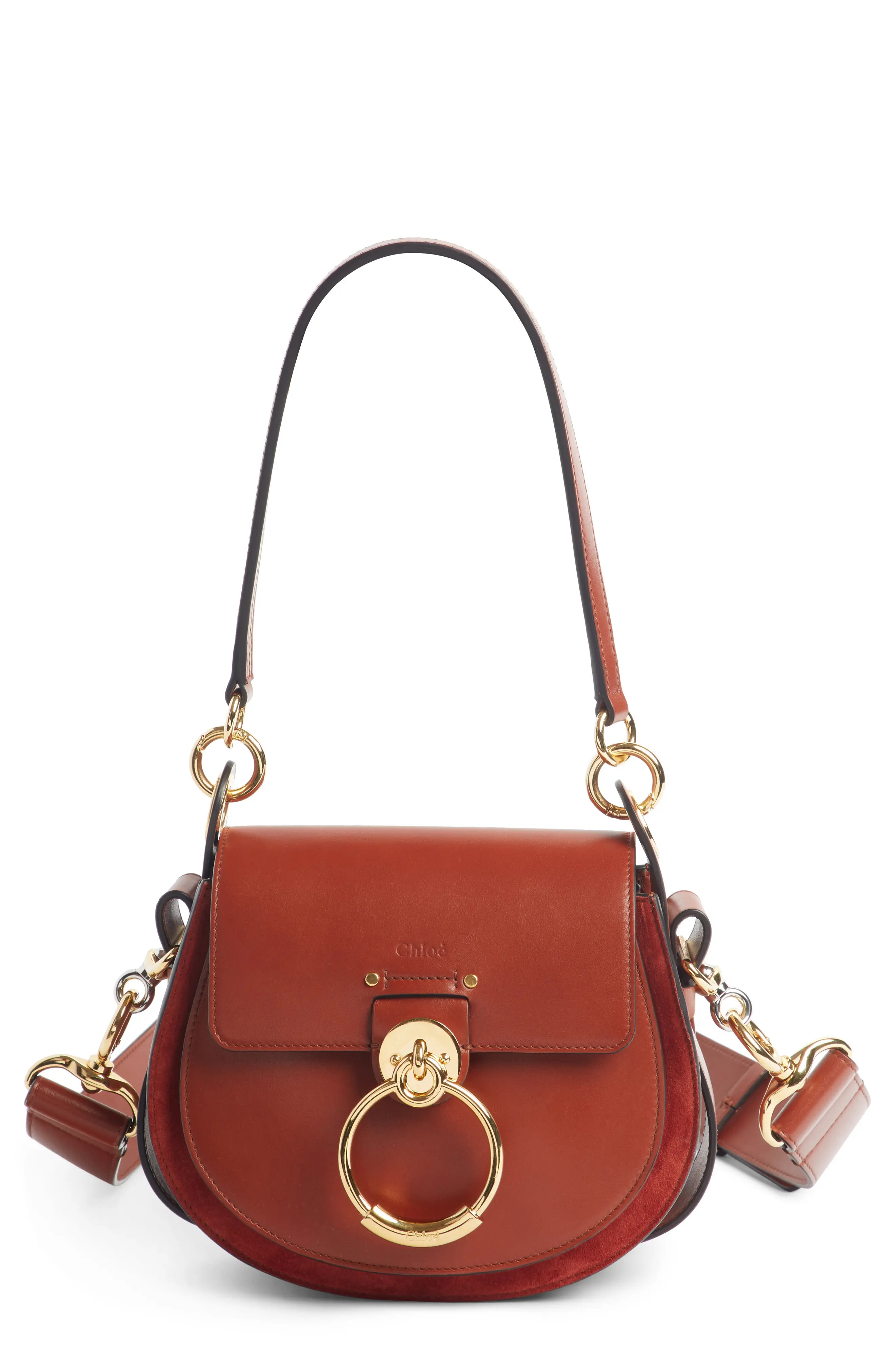 Chloe Small Tess Leather Shoulder Bag - Brown | Nordstrom