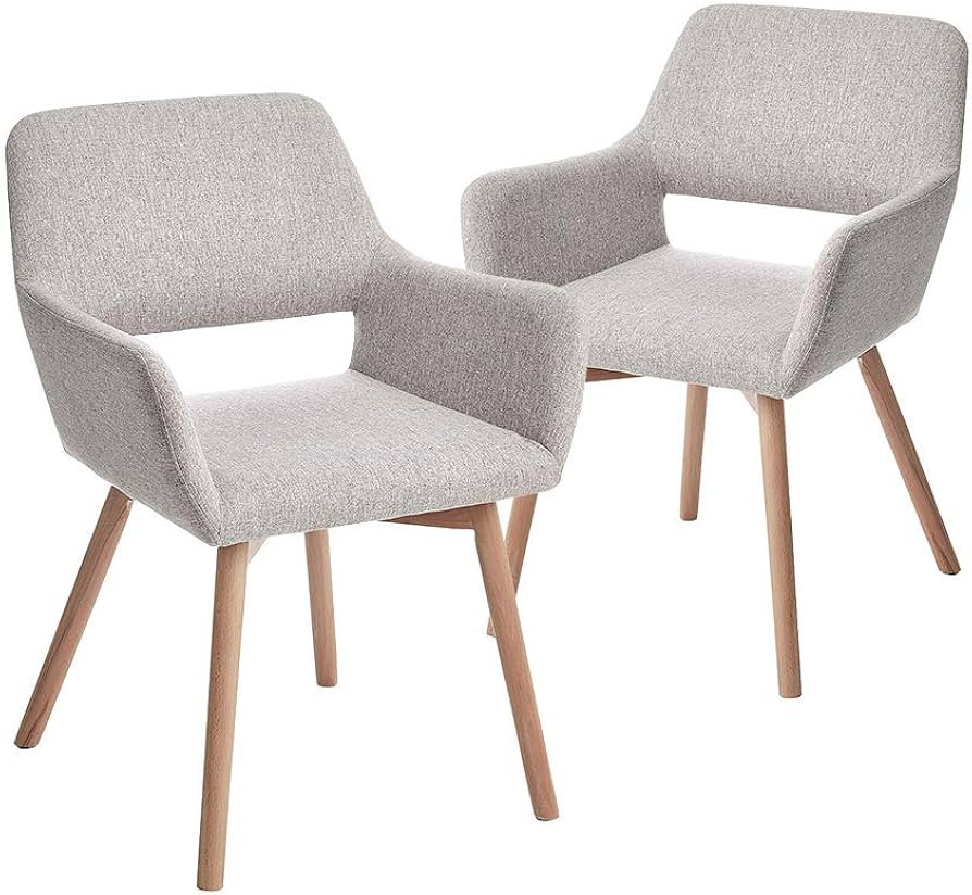 CangLong Leisure Modern Living Dining Room Accent Arm Chairs Club Guest with Solid Wood Legs, Set... | Amazon (US)