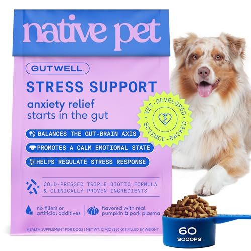 GutWell Stress Support - Dog Anxiety Relief & Calming Treats - Tasty Food Topper for Dog Stress and Anxiety Relief - Support Gut-Brain Axis with Triple-biotic Blend & Magnesium - 60 Scoops | Amazon (US)