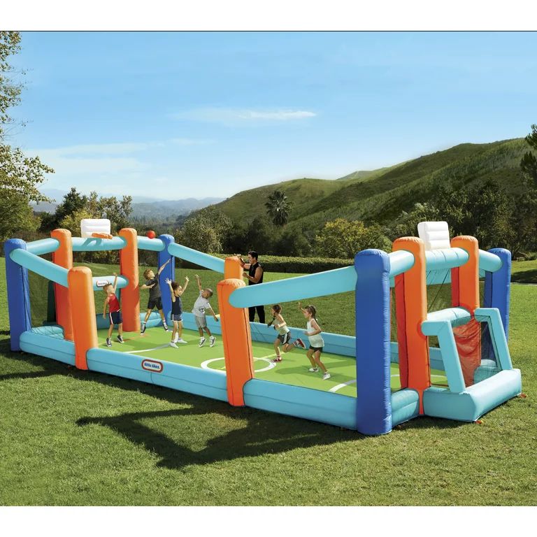 Little Tikes Huge Inflatable Backyard Soccer & Basketball Court Bouncer | Walmart (US)