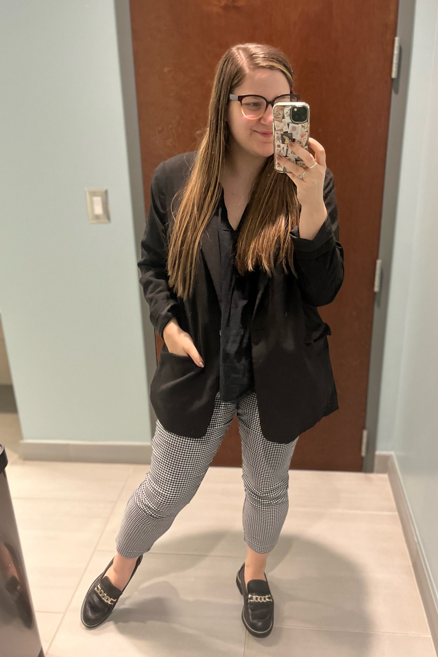 Business casual / business professional office fashion | gingham pants: old navy 14/16 | chunky black loafers - TJ Maxx, size 10 | blazer: HM boyfriend blazer, size XL - almost *too* oversized honestly!

#LTKunder50 #LTKworkwear #LTKunder100