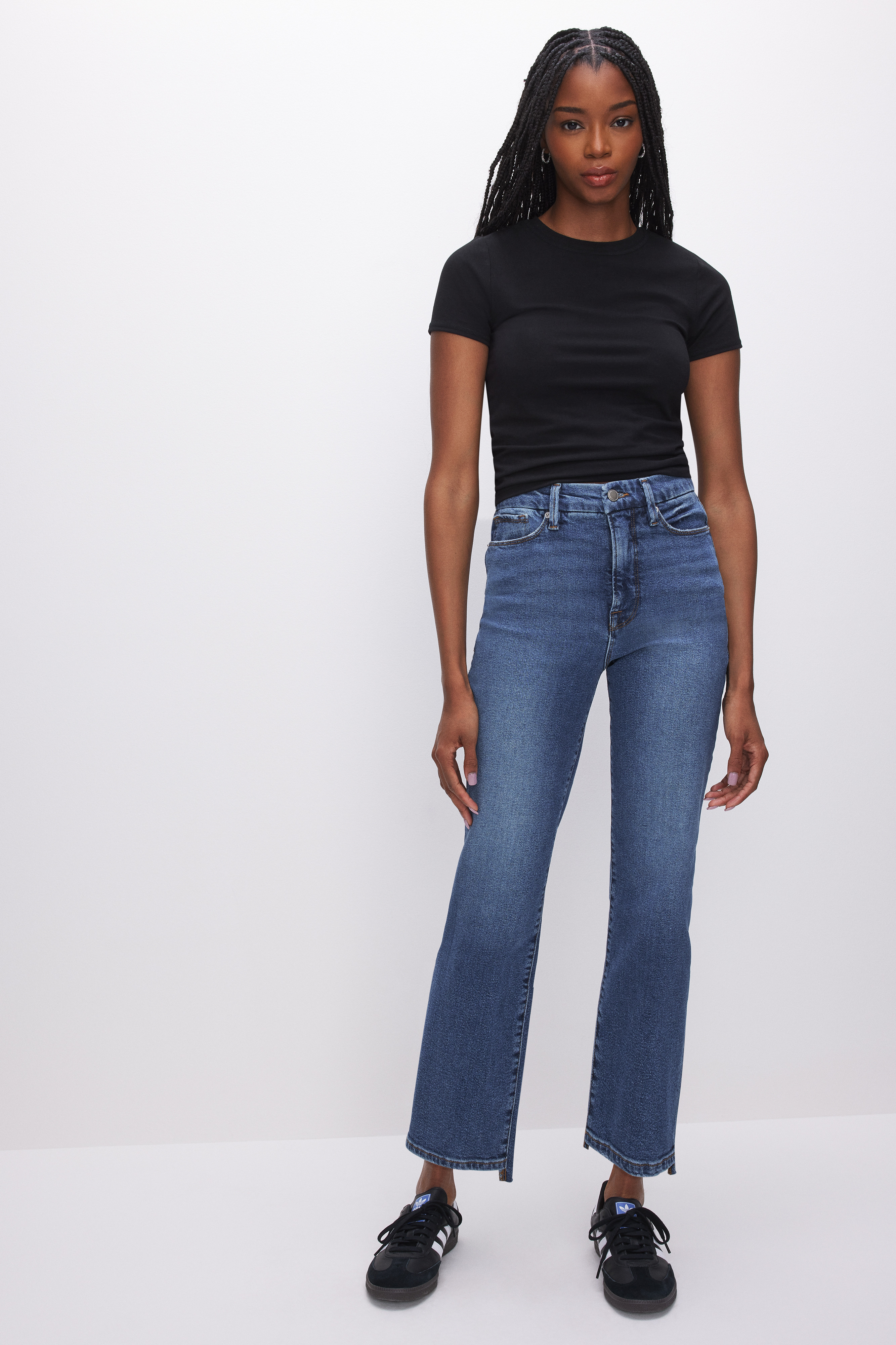 GOOD BOY STRAIGHT CROPPED JEANS | INDIGO394 - GOOD AMERICAN | Good American