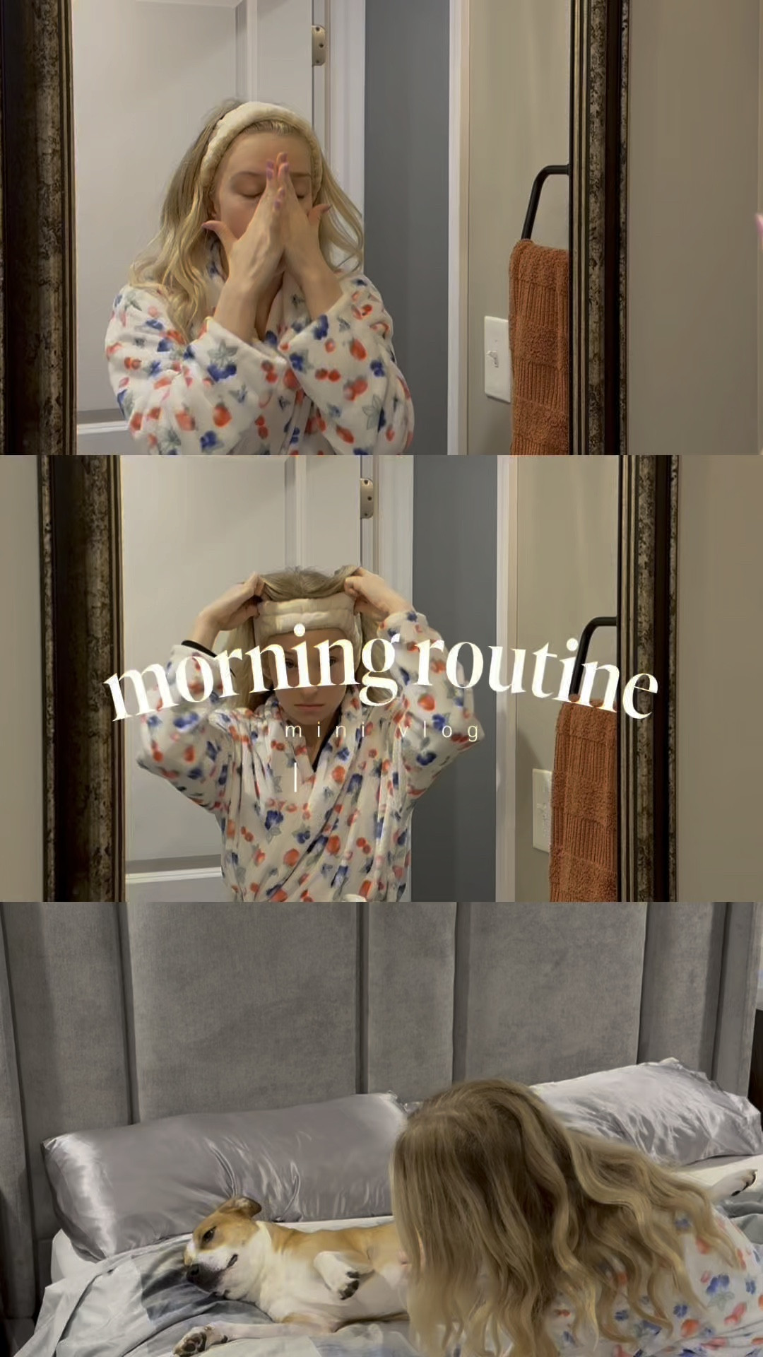 My morning routine with some of my favorites🤩 #morningroutine #morningvlog #robe #deordorant #perfume #workoutset #activewear #mouthwash #toothpaste #simplemodern #cup #waterbottle 

#LTKBeauty #LTKFitness #LTKActive
