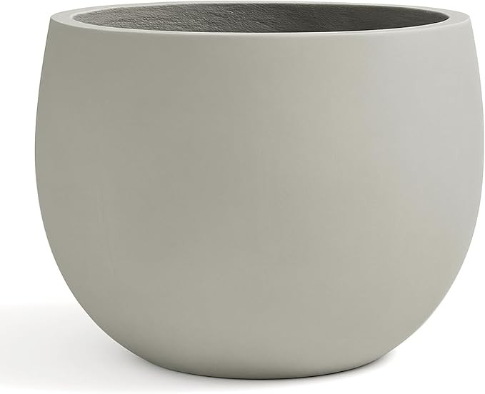 Ball Concrete Planter Outdoor Indoor, Large Tall Cement Plant Pots for Trees Flowers (Gray, 20 in... | Amazon (US)