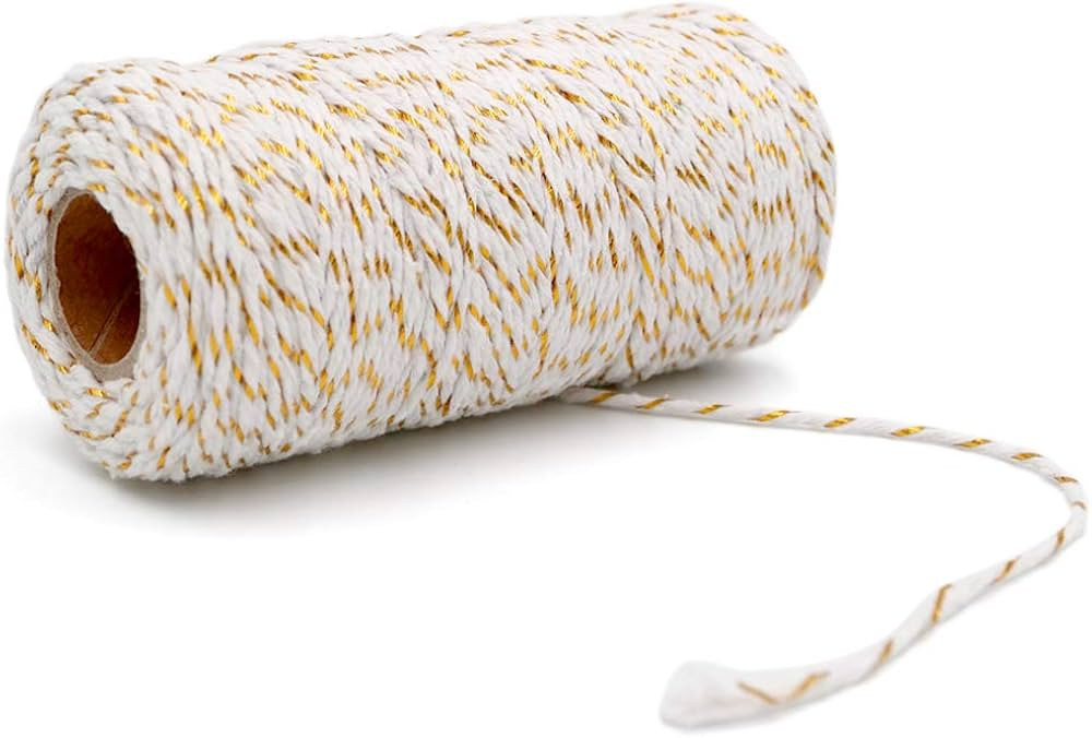 328 Feet Cotton Bakers Twine String,Gold Twine String,Gift Wrapping Holiday Twine Wedding Twine C... | Amazon (US)