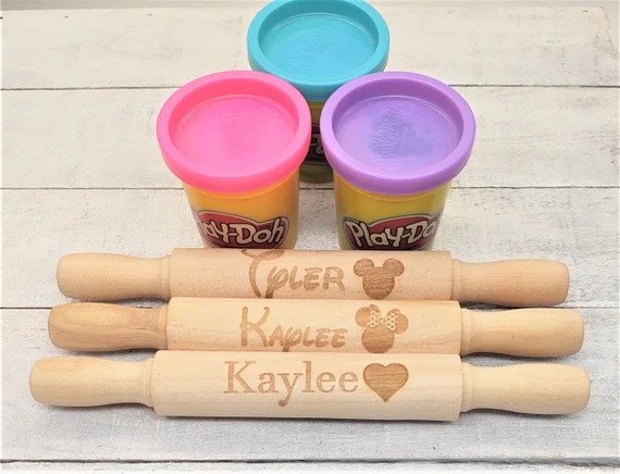 Personalized Name Mini Wood Rolling Pin Mickey Minnie Mouse | Etsy | Etsy (US)