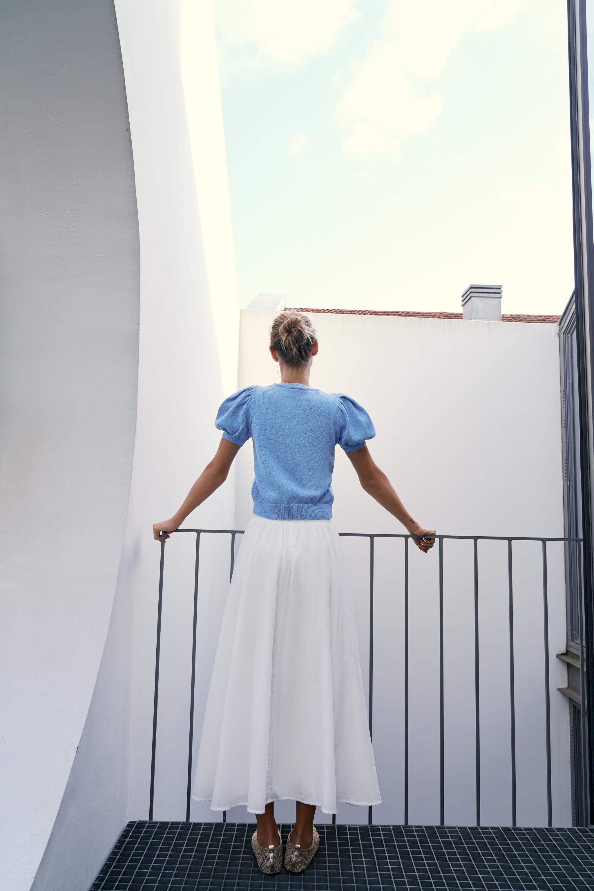 SHORT PUFF SLEEVE CARDIGAN | Zara US