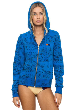 BANDANA ZIP HOODIE - ADVENTURE BLUE | Aviator Nation