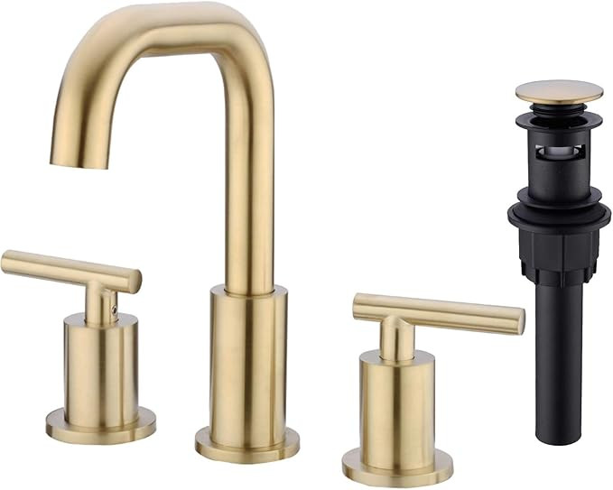 TRUSTMI 2-Handle 8-16 Inch Bathroom Sink Faucet with Pop Up Drain Assembly 3 Hole Deck Mounted 36... | Amazon (US)