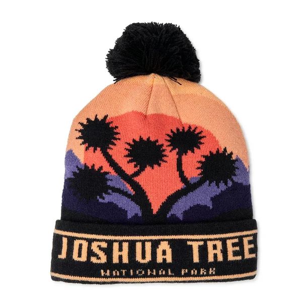 National Park Joshua Tree Cuffed Knit Beanie Hat with Pom - Walmart.com | Walmart (US)