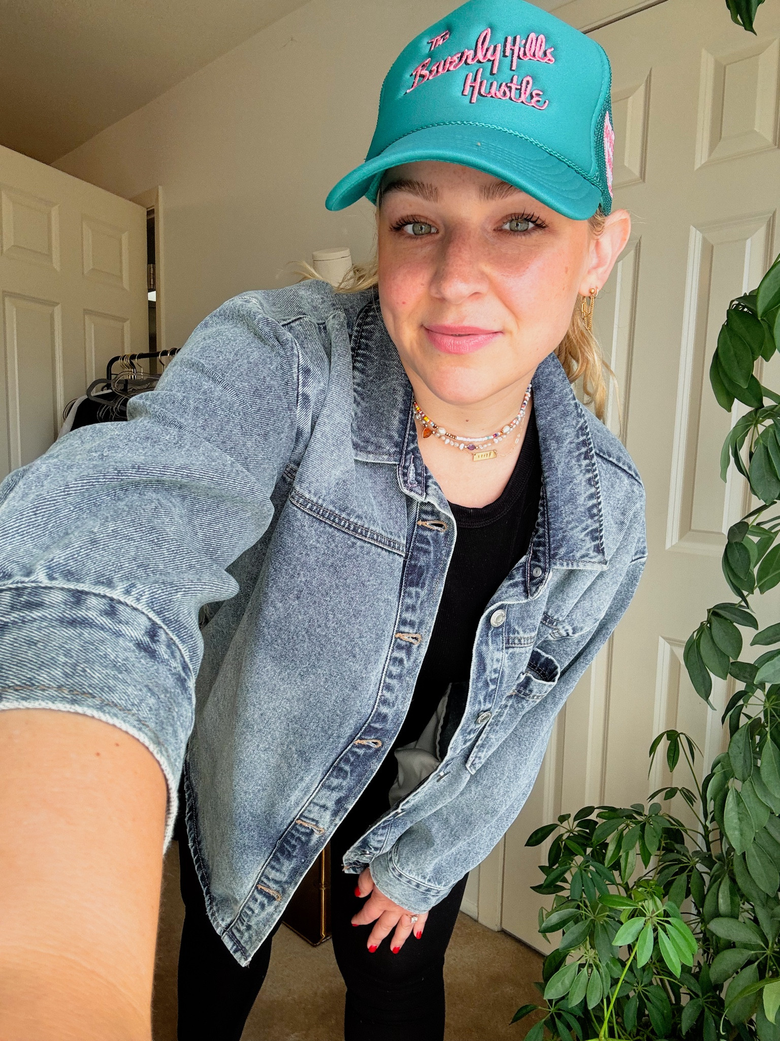The hat is Good Quality Human - love it so much but not linkable!

Such an easy day off outfit. I live in these 90 degree crop tops I linked 