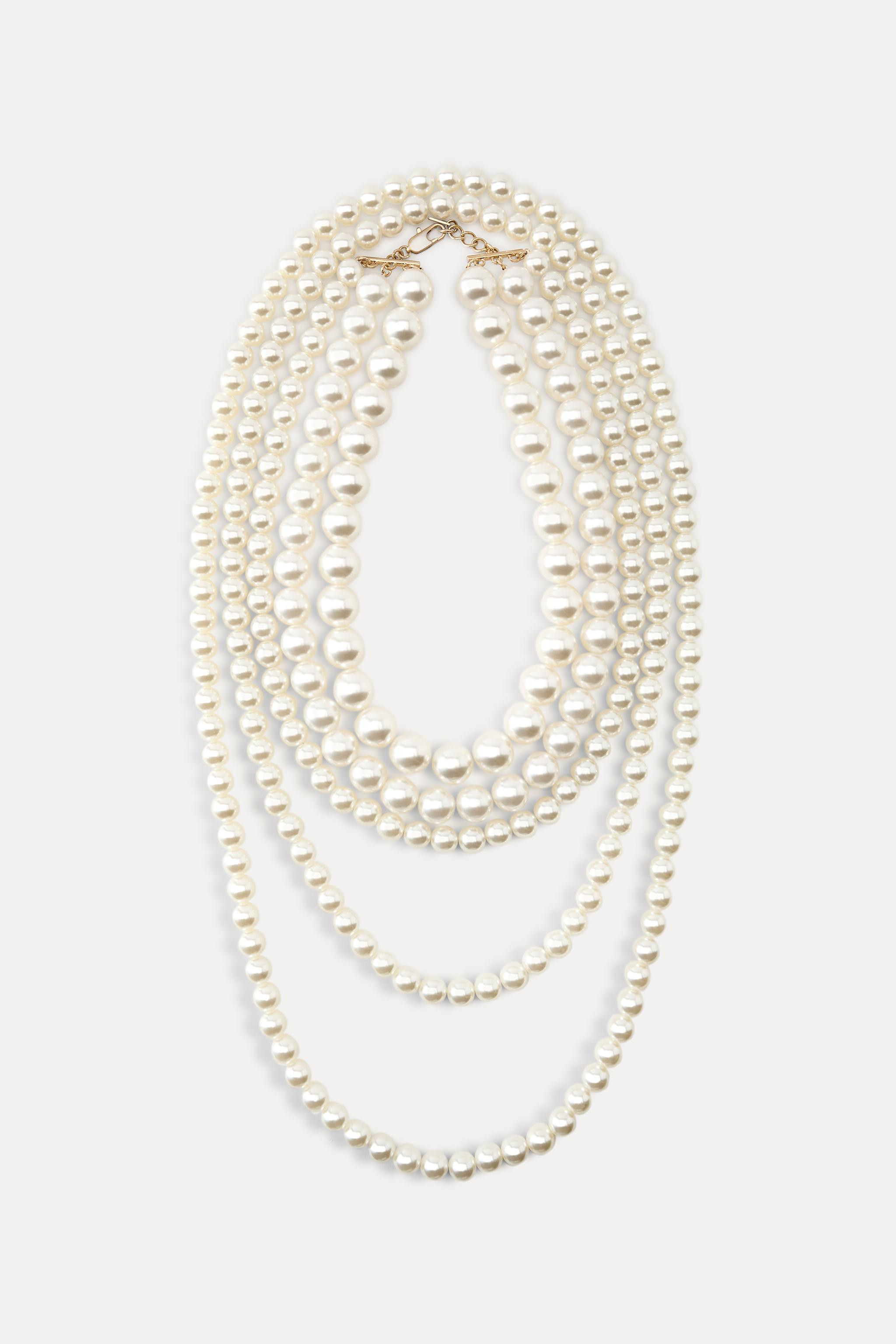 MULTI-STRAND FAUX PEARL NECKLACE | Zara US