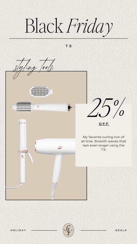 Cyber week at T3! 25% off site wide and my favorite curling iron is included! Linking other styling favorites. Cella Jane 

#LTKGiftGuide #LTKbeauty #LTKCyberweek