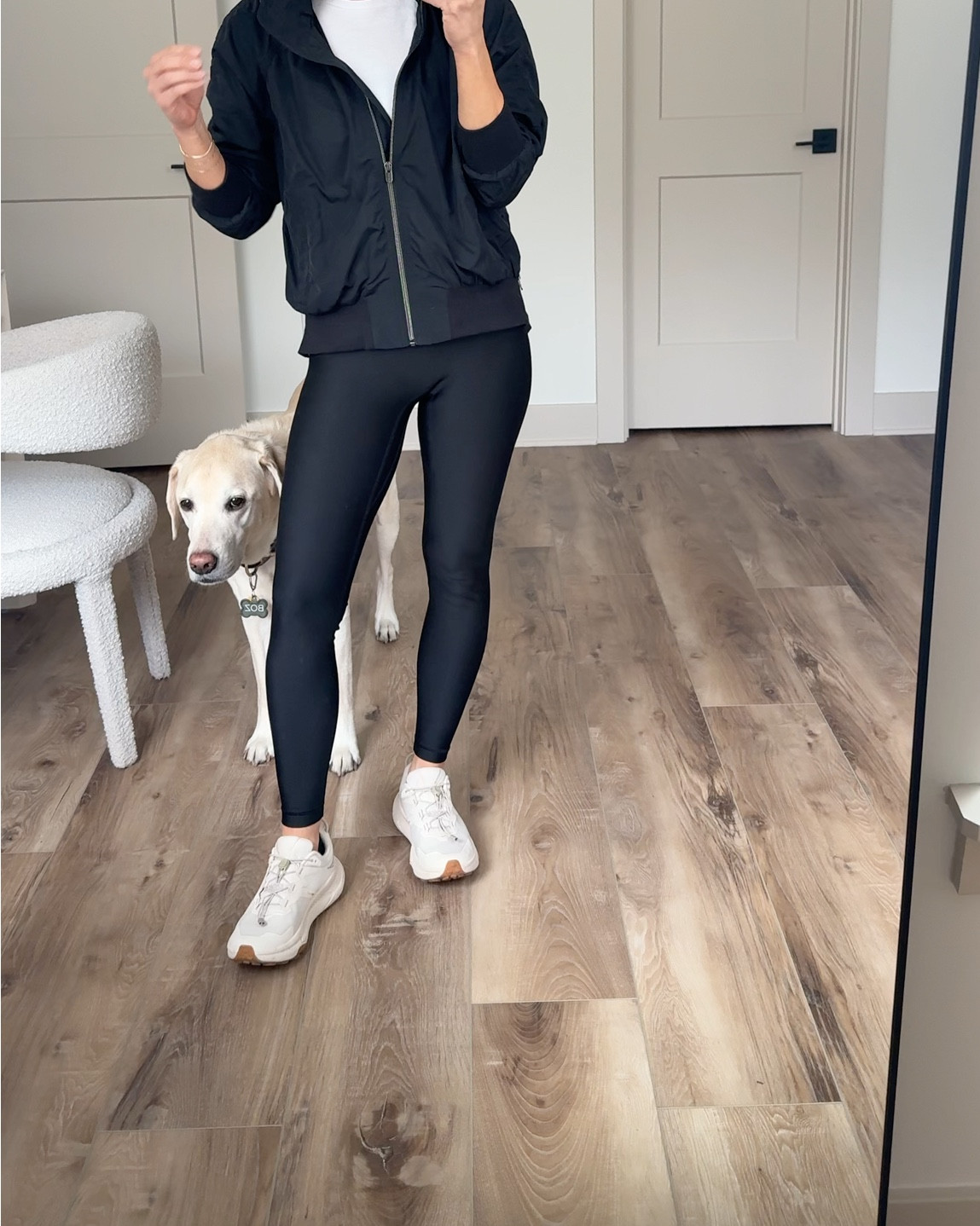Wearing 2 leggings, small sports bra, small jacket, sneakers tts

#LTKActive #LTKOver40