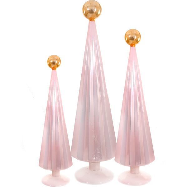 Pleated Tree, Light Pink Gold Set of 3 | Maisonette