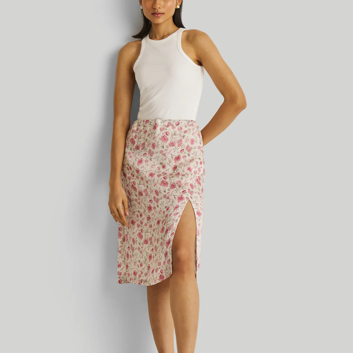 Brunch Skirt in Pink Florals | Reistor