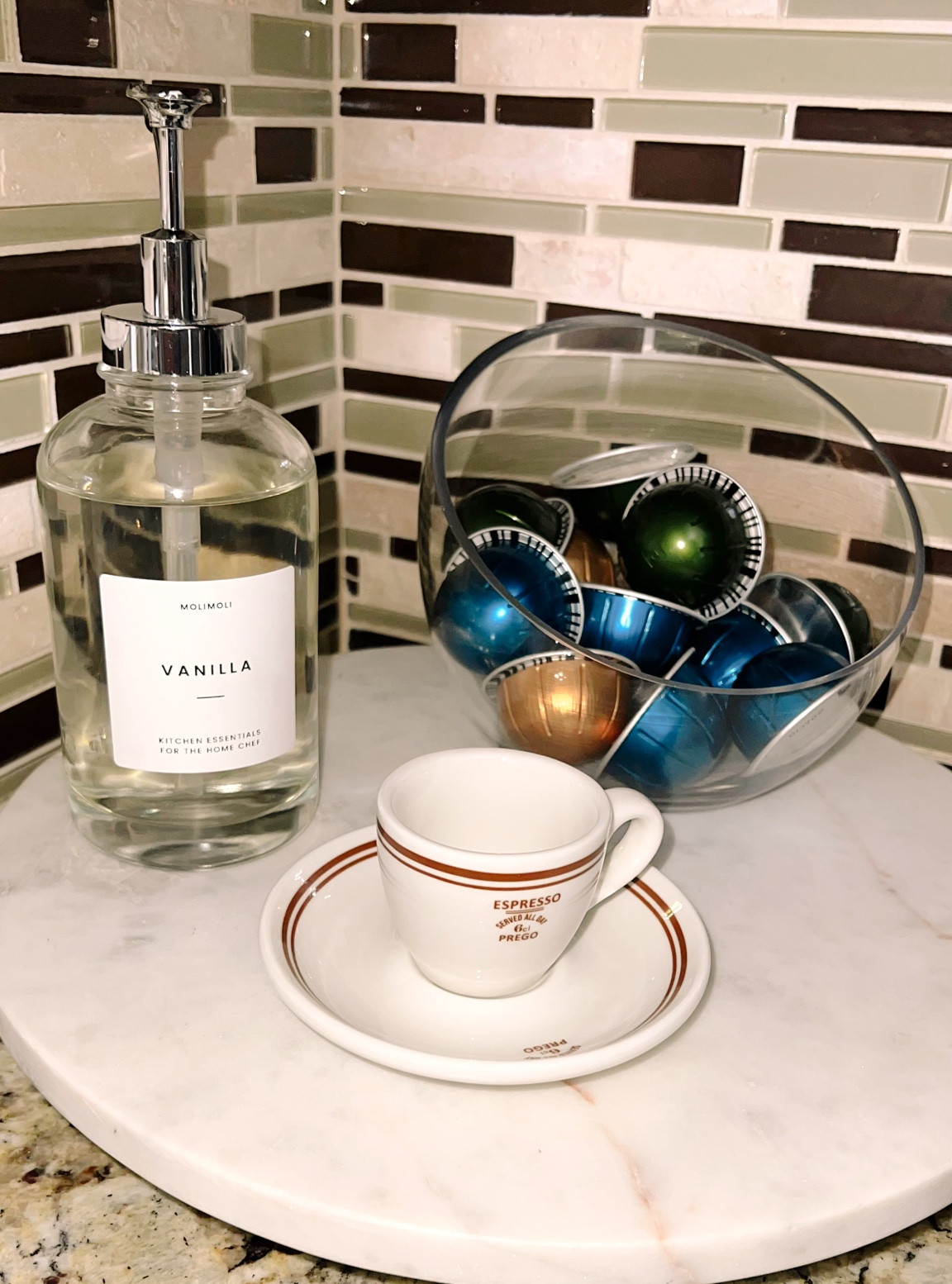 My happy place 🤎 ☕️ #coffee #coffeelover #nespresso #espresso #vanillacanister #coffeeholder 

#LTKhome #LTKGiftGuide