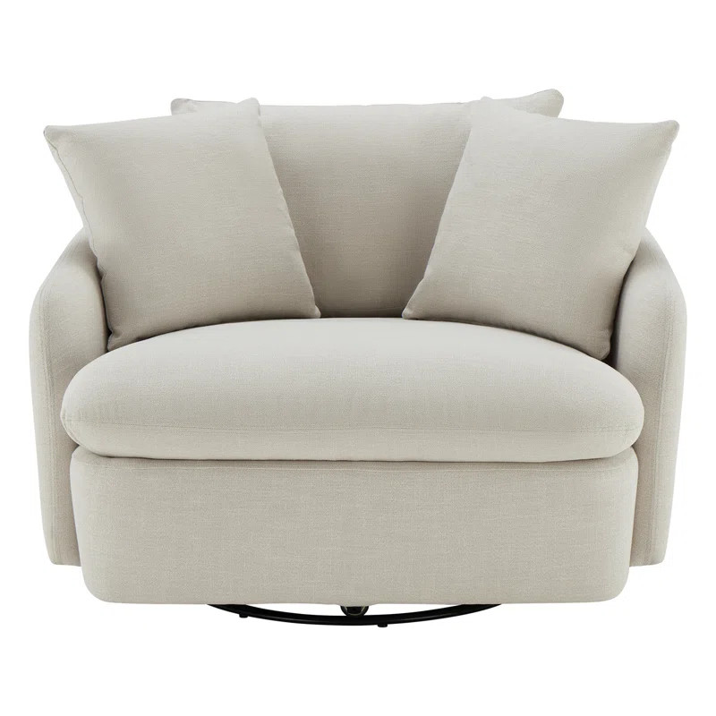 Nelida 47" Wide Upholstered Swivel Barrel Chair | Wayfair North America