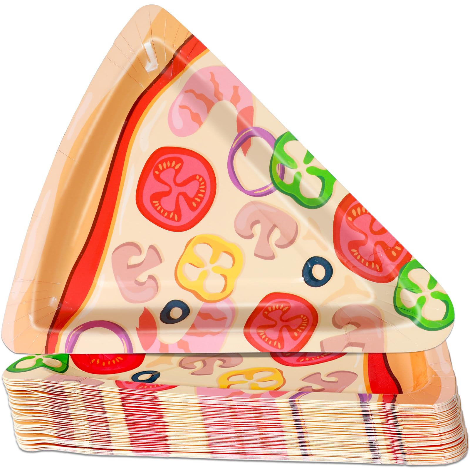 50Pcs Pizza Party Paper Plates Pizza Birthday Party Decorations Pizzas Tableware Dinnerware Set I... | Amazon (US)