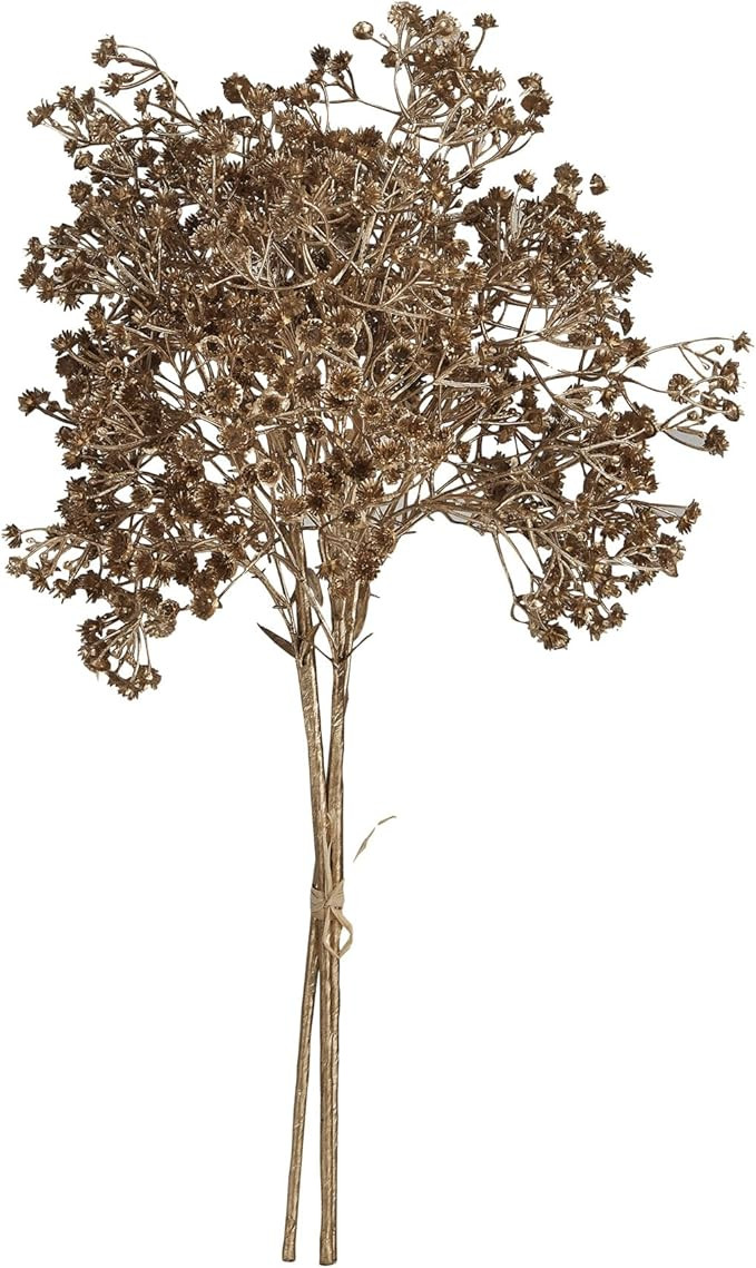 Creative Co-Op Faux Botanical Stem Bunch, Gold, Set of 3 | Amazon (US)