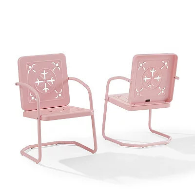 Retro Azalea Outdoor Chairs, Set of 2, Pink, 22.5W x 23.5D 35H , Metal | Kirkland's Home | Kirklands