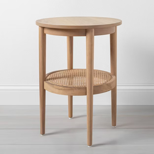 Round Wood & Cane Accent Table - Hearth & Hand™ with Magnolia | Target
