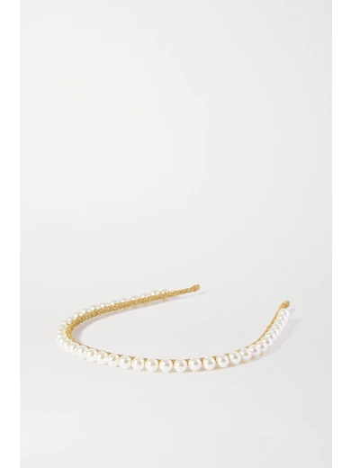Jennifer Behr - Brinn Gold-tone Swarovski Pearl Headband | NET-A-PORTER (US)