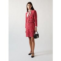 Alexa Red Cotton Blend Tweed Jacket With Plaited Trim, Red | L.K. Bennett (UK)