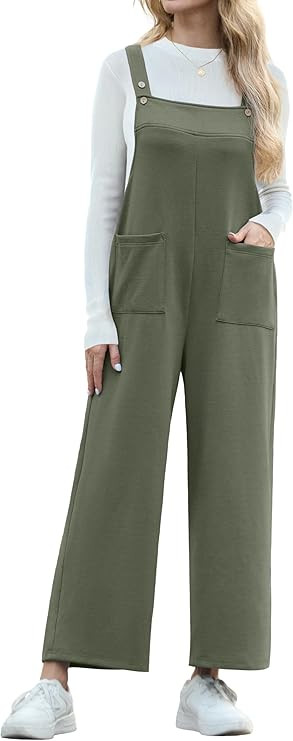 IWOLLENCE Jumpsuits For Women Boho Overalls Casual Long Bib Loose Women's Rompers with Pockets 20... | Amazon (US)