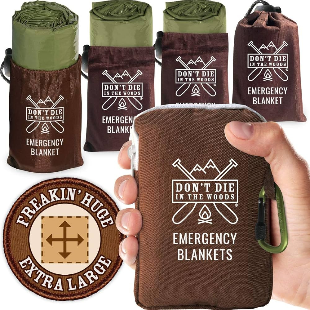 Don't Die In The Woods - Freakin’ Huge Emergency Blankets [4-Pack] Extra-Large Thermal Mylar Sp... | Amazon (US)